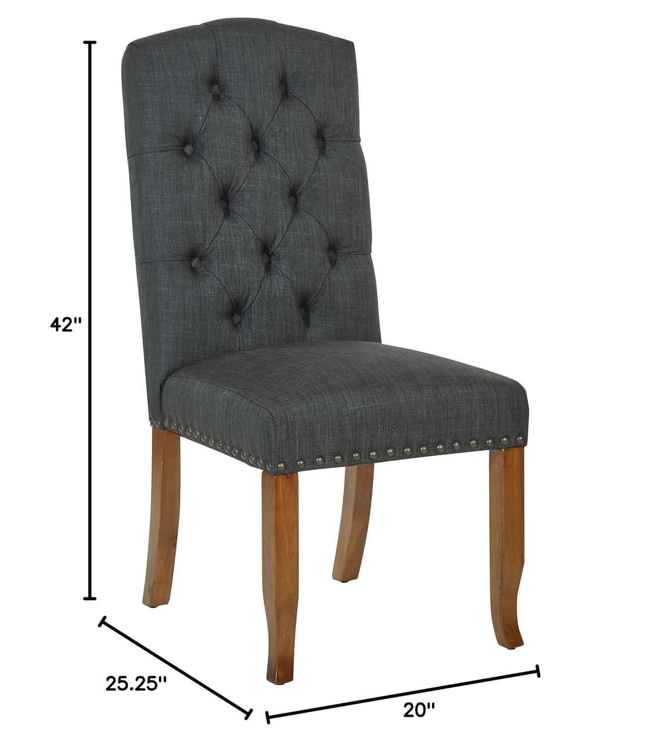 White Upholstered Parsons Side Chair with Wood Legs