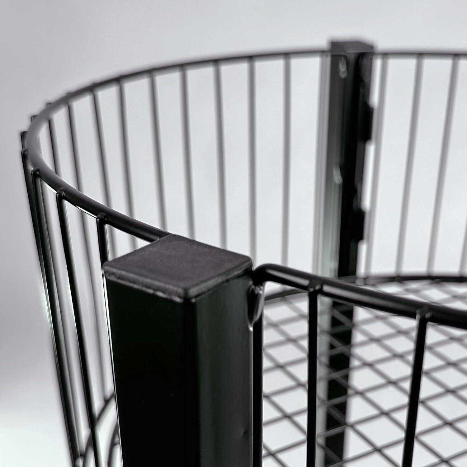 Azar Displays Three-Tiered Large Black Wire Bin