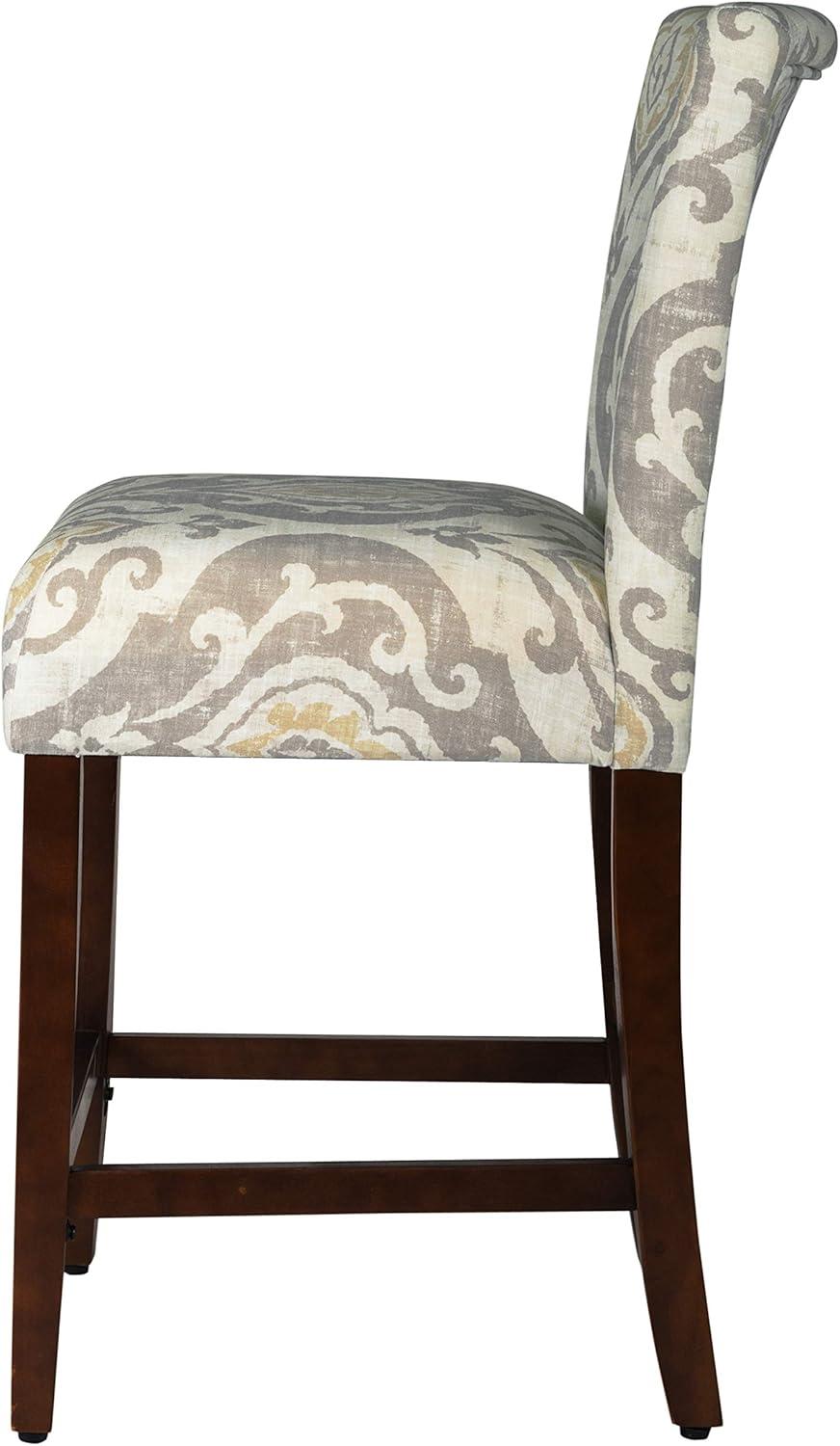 HomePop 24" Counter Height Barstool Natural : Upholstered, Wood Legs, Easy to Assemble