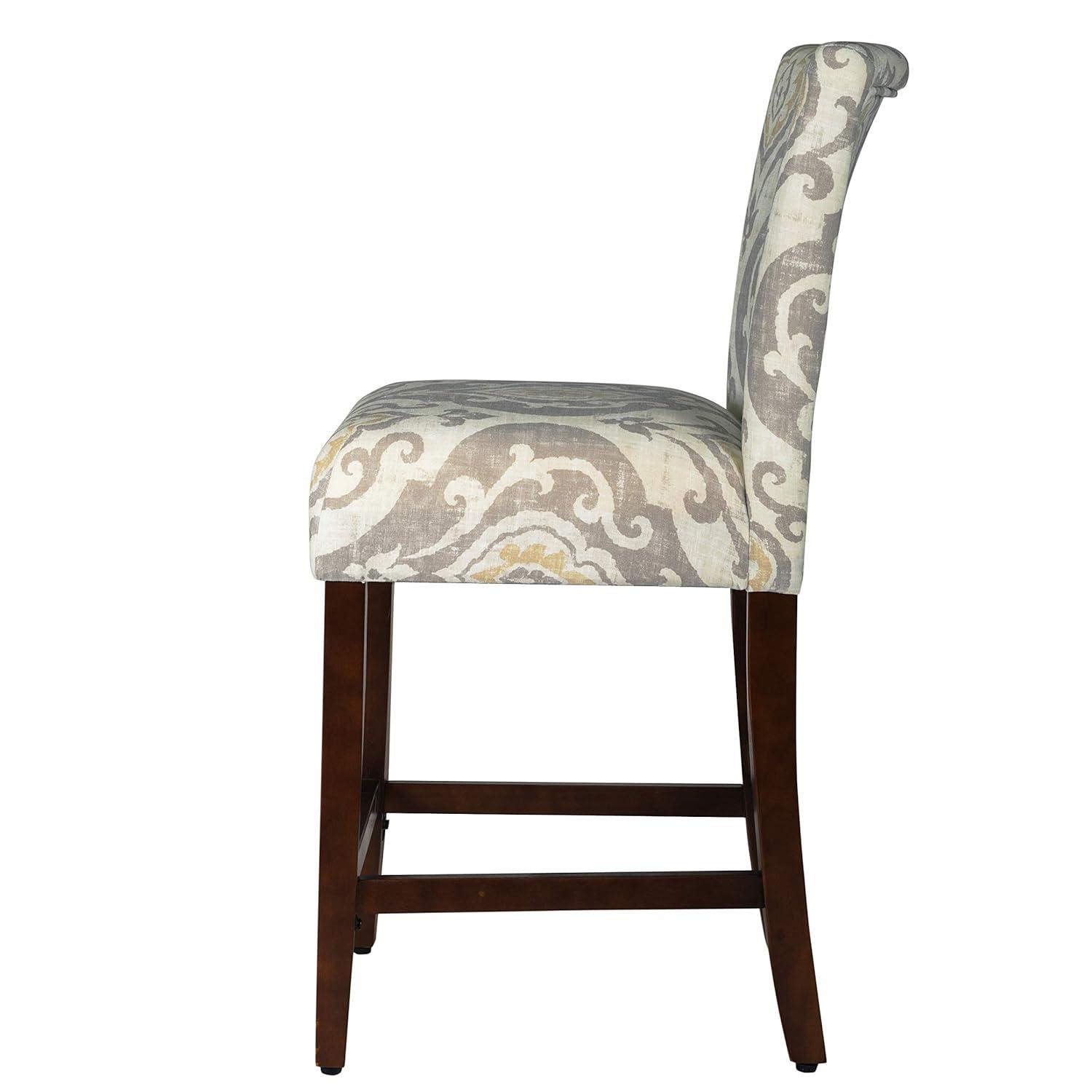 HomePop 24" Counter Height Barstool Natural : Upholstered, Wood Legs, Easy to Assemble