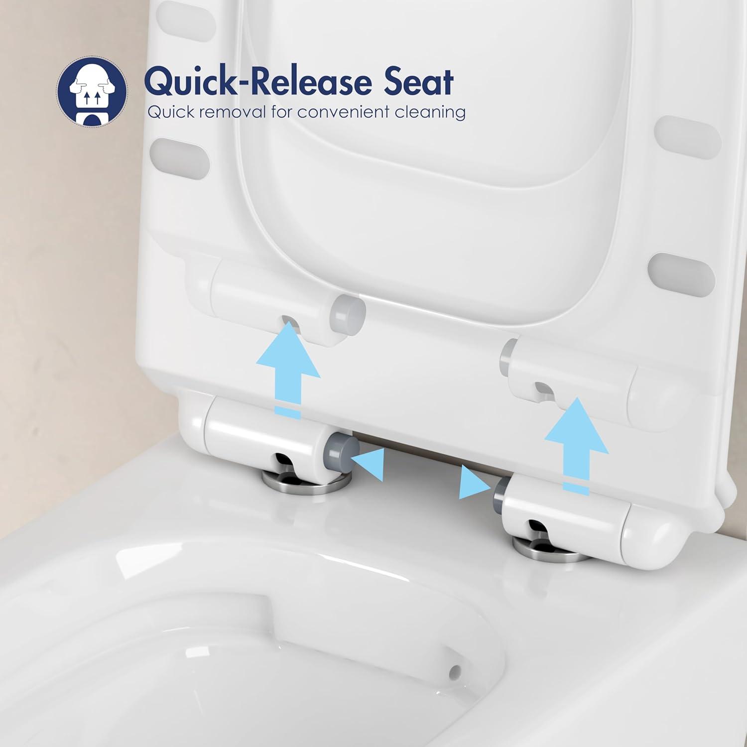 Hampton Elongated Wall Mount Toilet Wall Hung Toilet Bowl