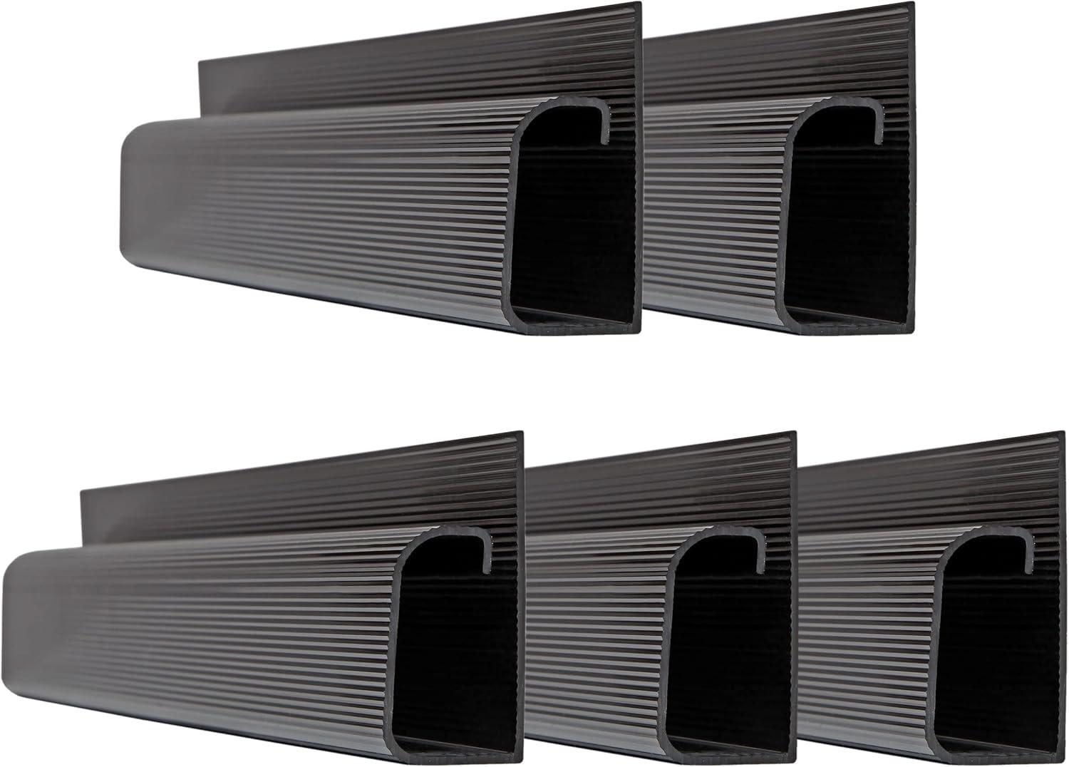J Channel Cable Management - 5-Pack 16-Inch Raceway Channels - Cord Hider Kit for Desk, Office, and Kitchen Use by Simple Cord (Black)