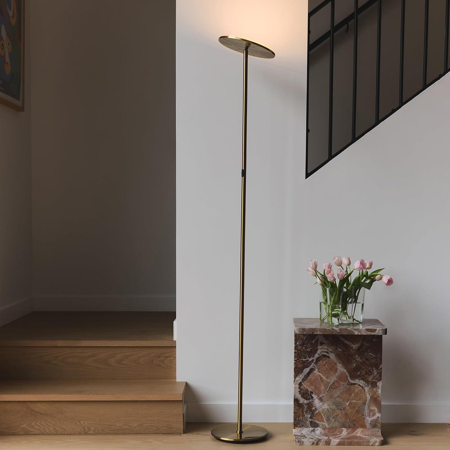 Industrial Dimmable LED Floor Lamp with Adjustable Head