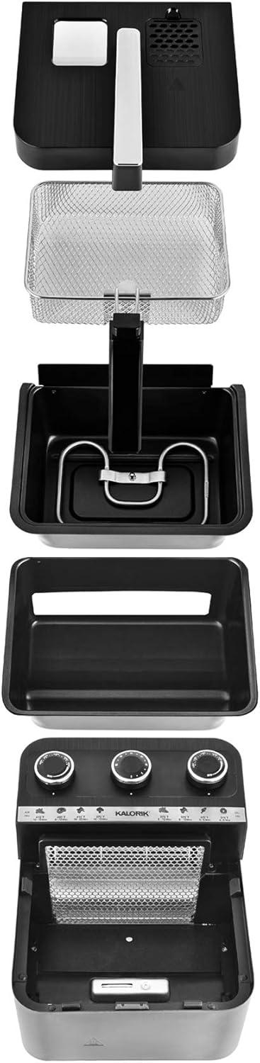 Kalorik 2-in-1 Air Fryer and Deep Fryer, Black