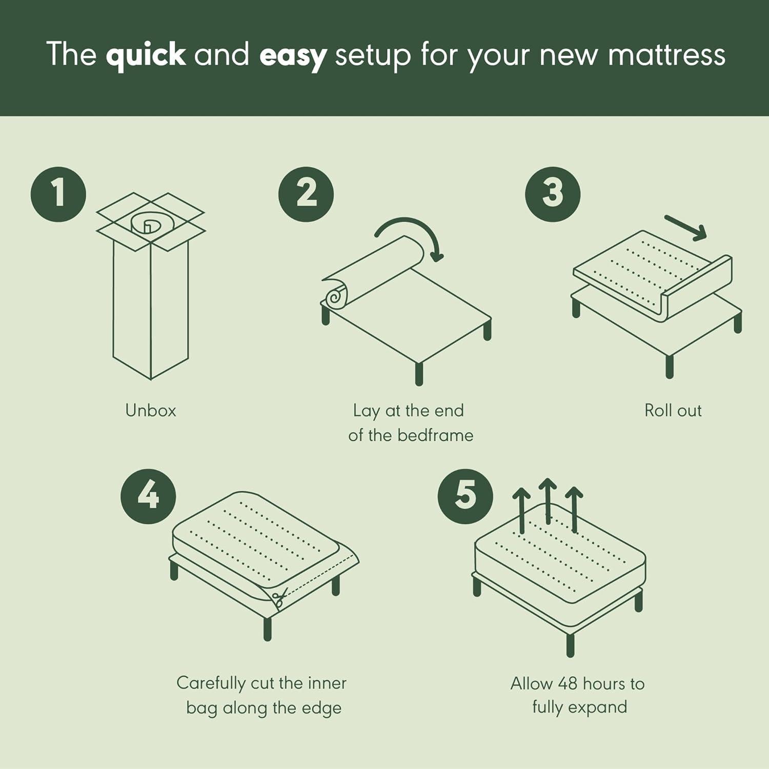 Furinno Tidur Cooling Gel Memory Foam Mattress, 8 Inch, King