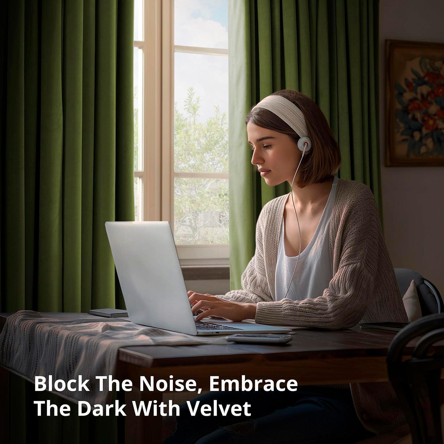 Half Price Drapes Signature Basque Green Velvet Blackout Curtains For Bedroom(1 Panel), 50WX 84L