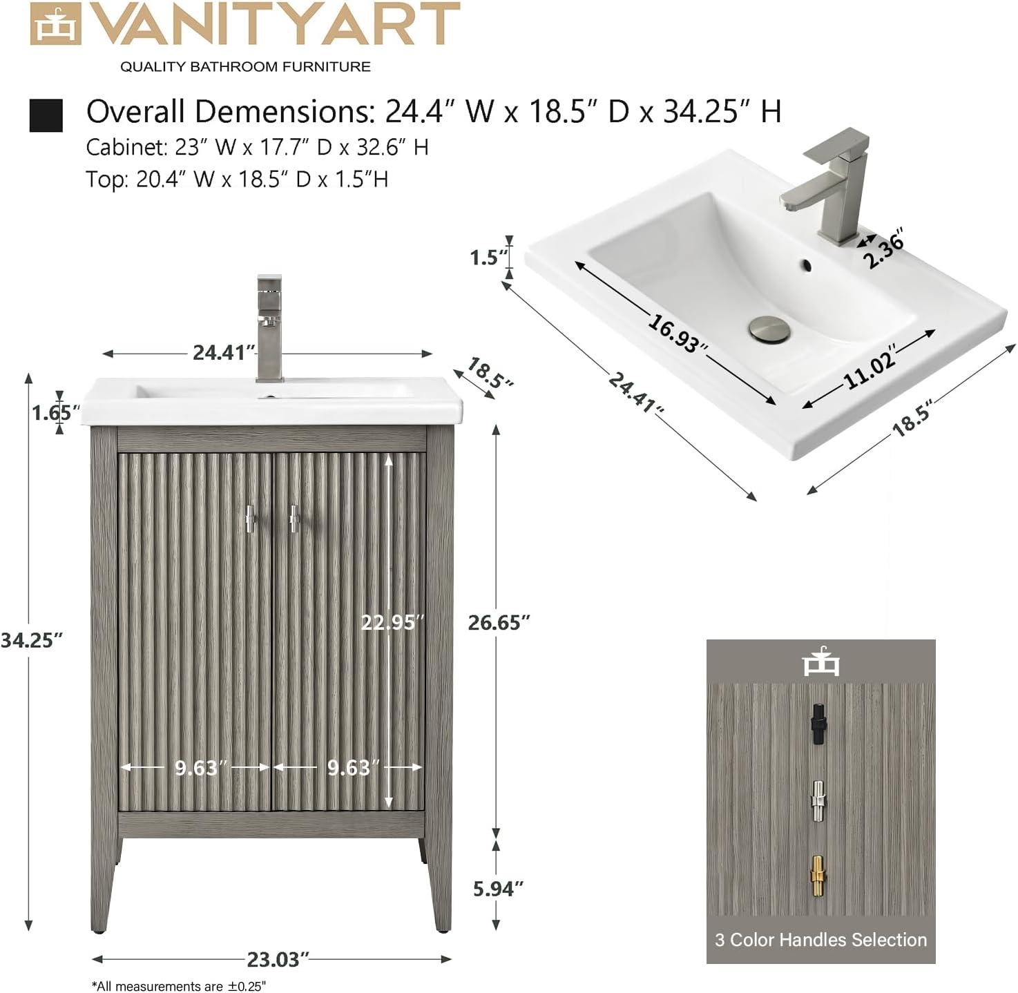24" Single Bathroom Vanity Set