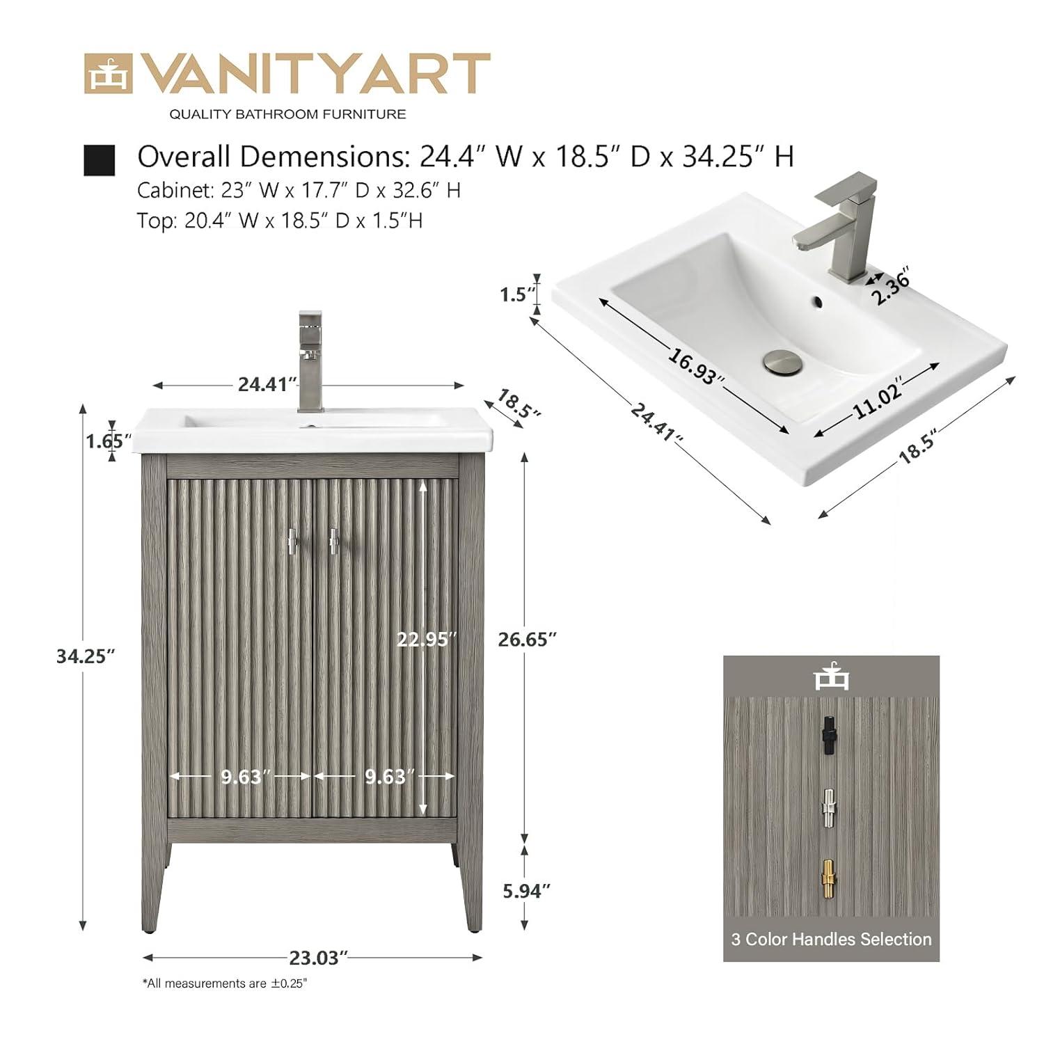 24" Single Bathroom Vanity Set