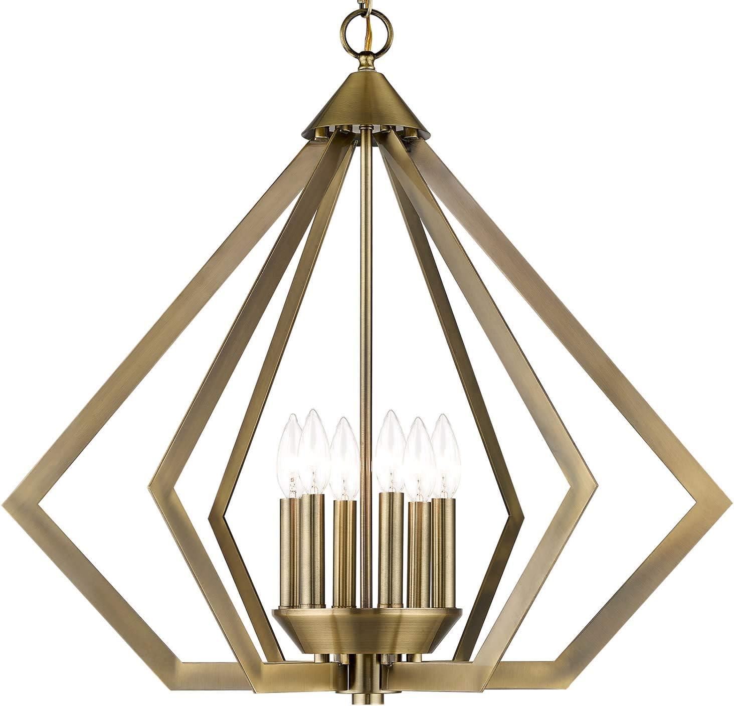 Livex Lighting Prism 6 - Light Chandelier in  Antique Brass