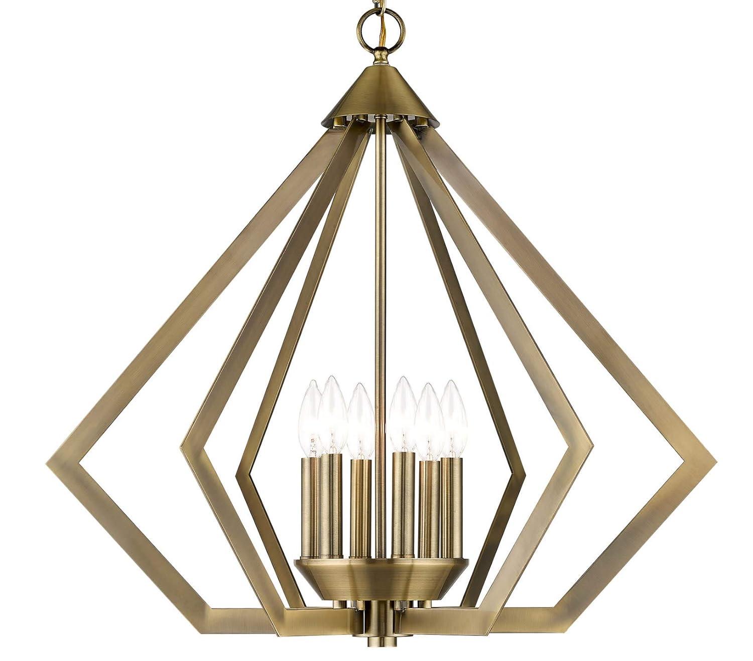 Livex Lighting Prism 6 - Light Chandelier in  Antique Brass