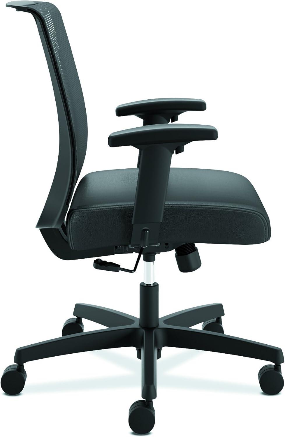 Black Vinyl Mesh Mid-Back Swivel Task Chair