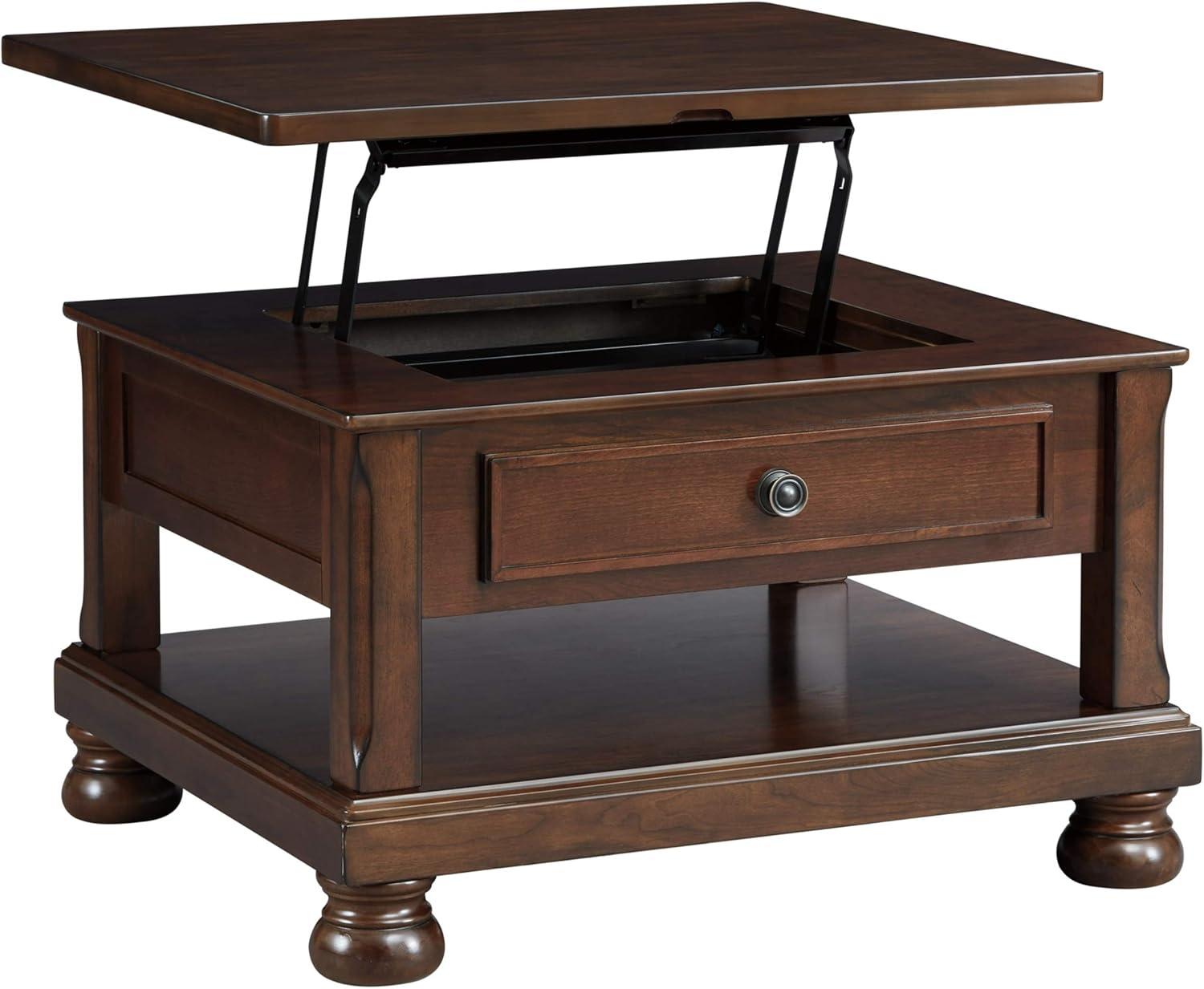 Signature Design by Ashley Casual Porter Coffee Table with Lift Top Rustic Brown