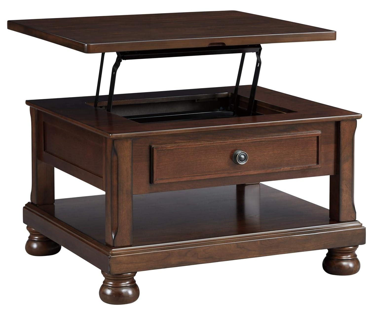Signature Design by Ashley Casual Porter Coffee Table with Lift Top Rustic Brown