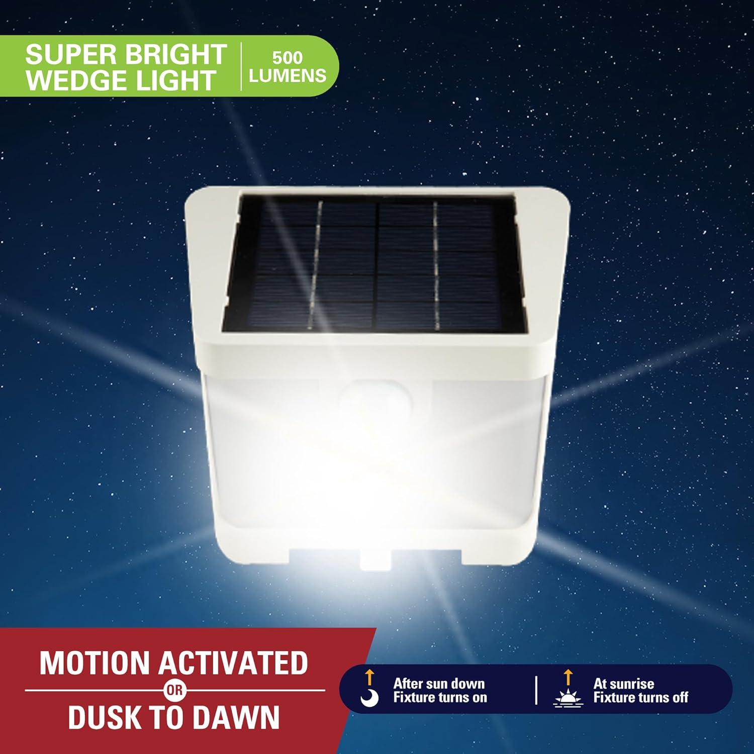 White Solar Motion Sensor LED Security Wall Light