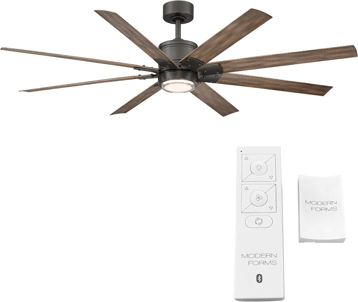 Modern Forms Renegade 8 - Blade Outdoor / Indoor Smart Ceiling Fan with Remote Control and LED Light Kit Included