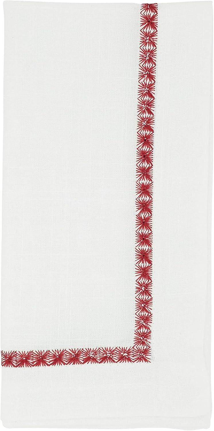 Saro Mayer Collection Polyester Embroidered Square Napkin (Set of 4)