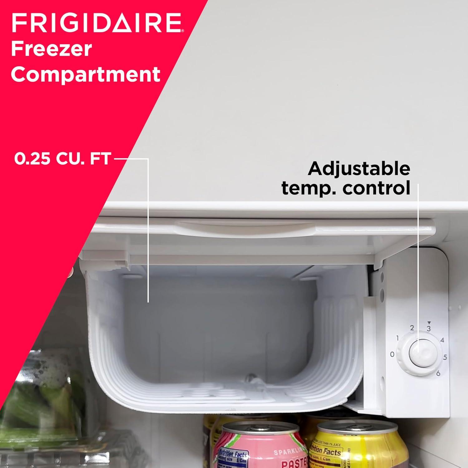 Frigidaire 1.6 cu ft Retro Fridge With Side Bottle Opener Moonbeam: Compact Dorm & Skincare Refrigerator-Freezer, Manual Defrost