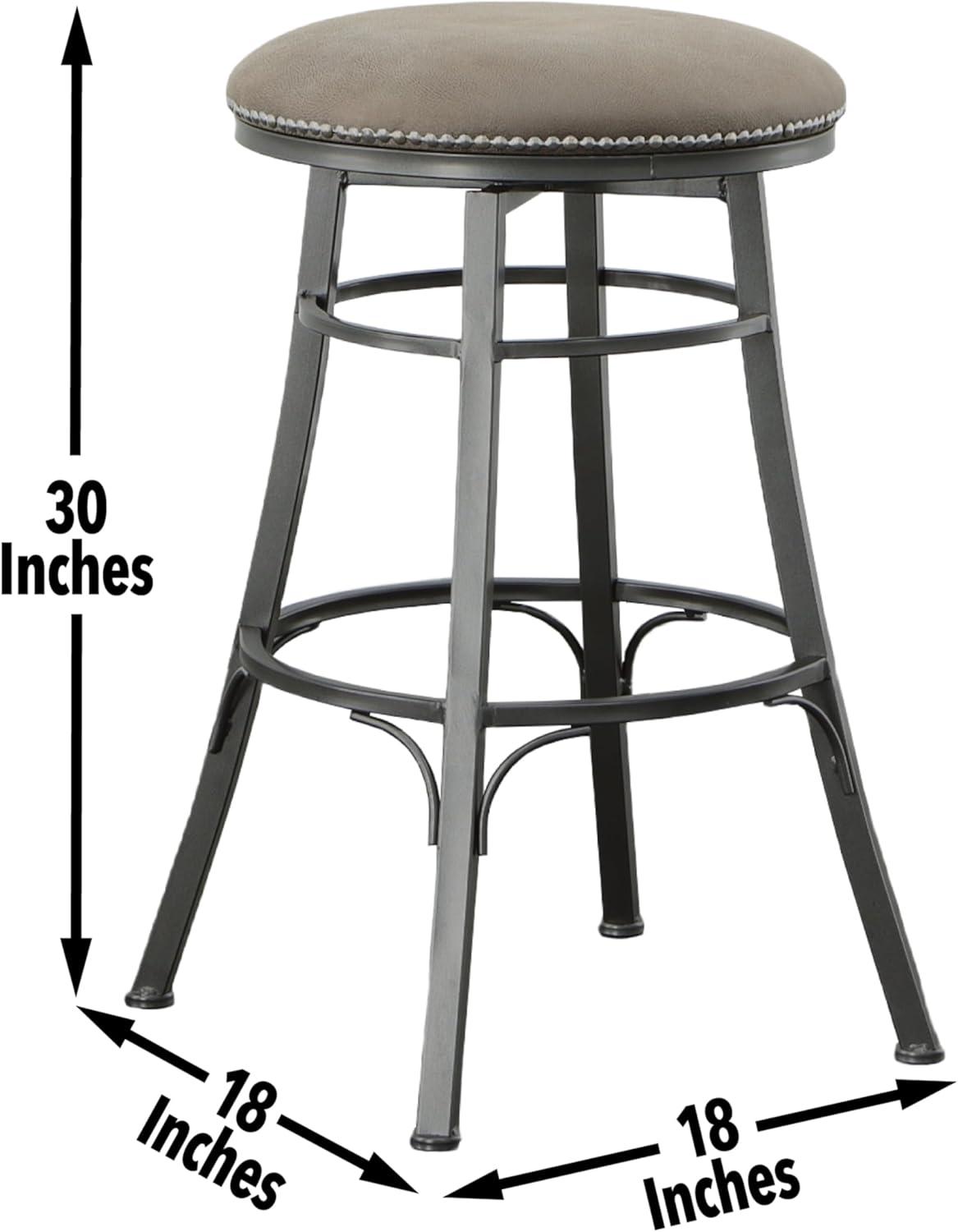 Bali Dark Gray Metal Backless Swivel Bar Stool