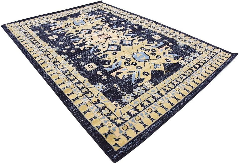 Unique Loom 7' 1 x 10' 0 Navy Blue Taftan Oasis Area Rug