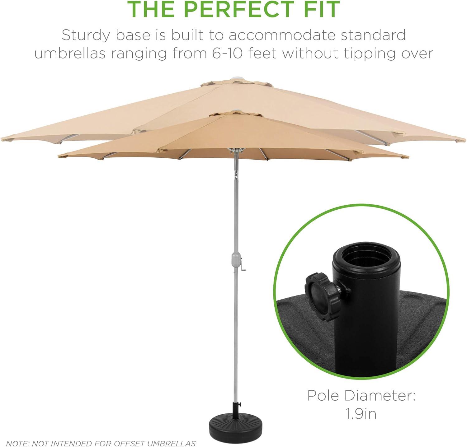 Best Choice Products Fillable Plastic Patio Umbrella Base Stand, Pole Holder w/ Adjustment Knob