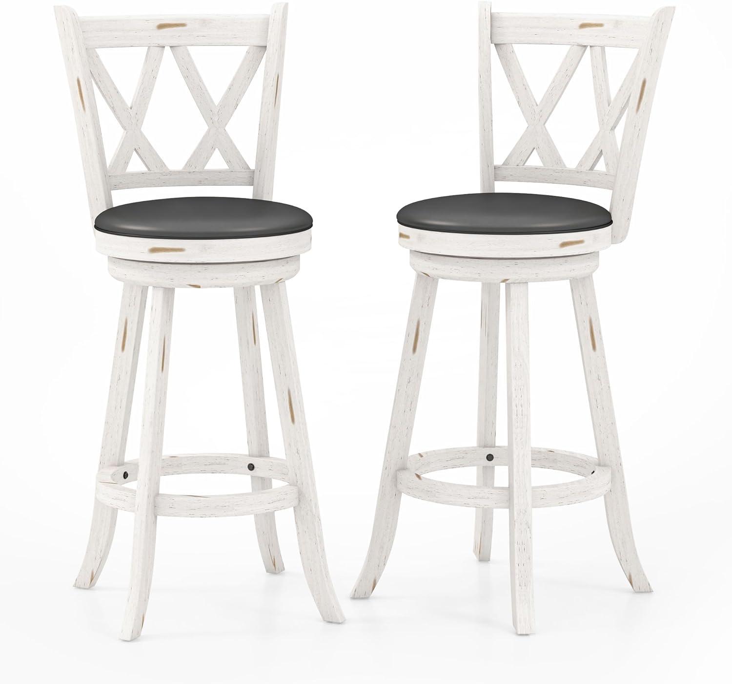 Havant Swivel Upholstered Counter Stool with Solid Wood Frame (Set of 2)