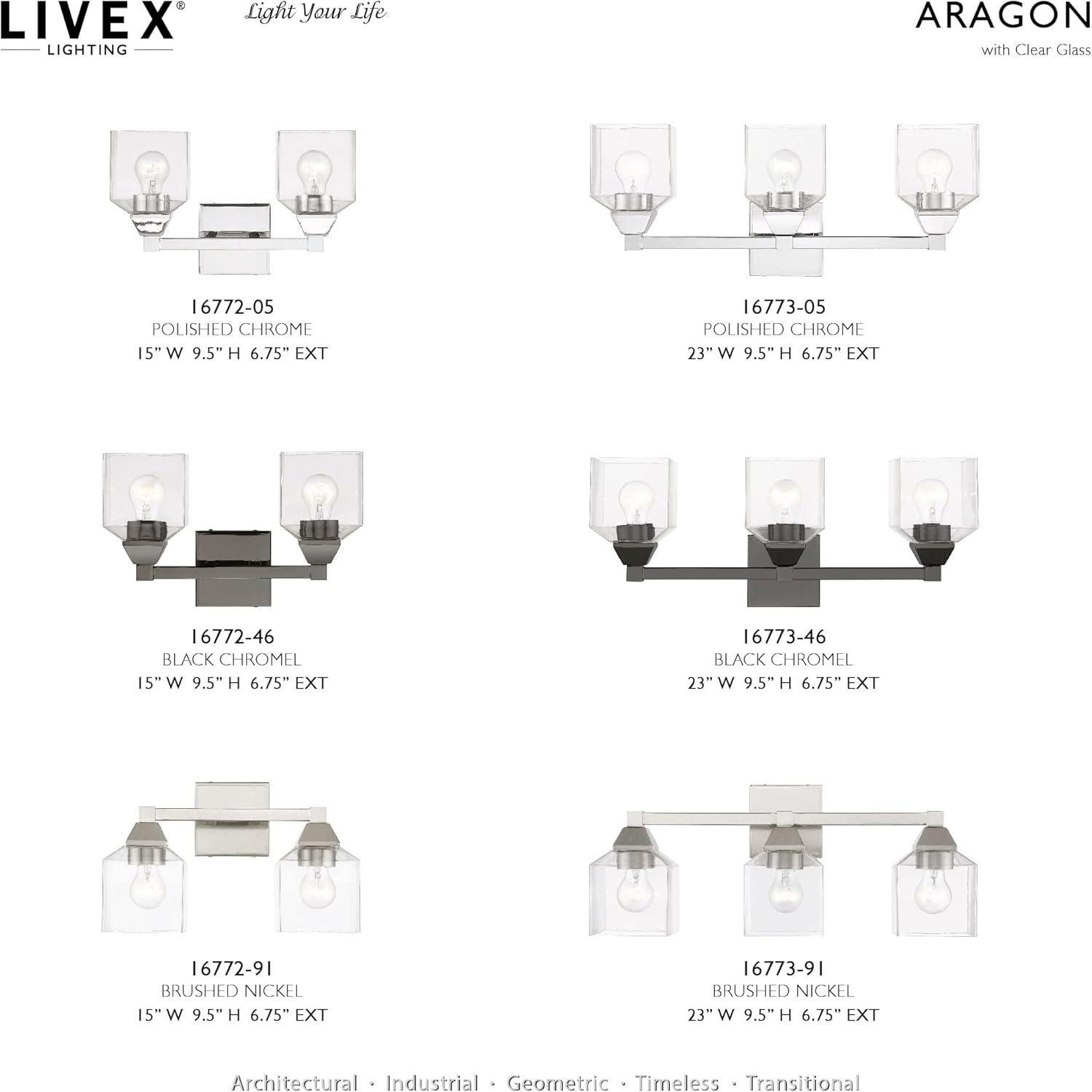 Livex Lighting Aragon 2 - Light Vanity in  Brushed Nickel