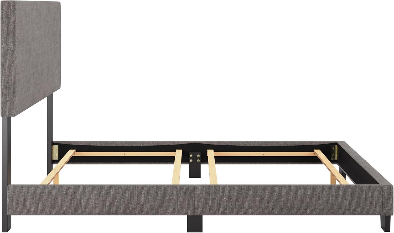 Celeste Modern Upholstered King Bed Beige - CorLiving: Transitional Style, Polyester Fabric, MDF & Wood Frame