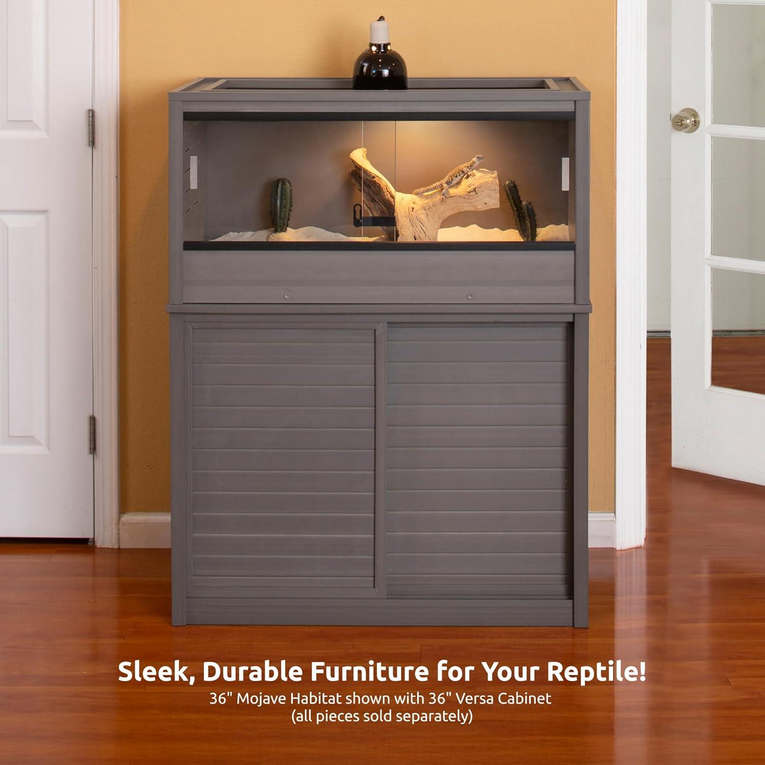 New Age Pet® ECOFLEX® 36 in. Mojave Reptile Terrarium Lounge - Durable Composite Habitat with Ventilated Side Panels, Removable Sliding Glass Doors and Mesh Screen Top for UV/Heat Lamp Setup
