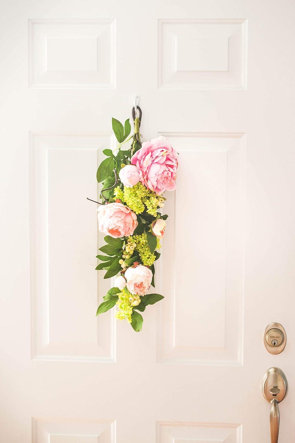 Nearly Natural 24'' Mixed Peony and Hydrangea Teardrop