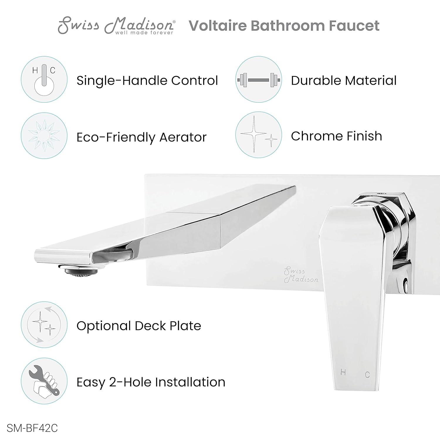 Voltaire Single-Handle, Wall-Mount, Bathroom Faucet