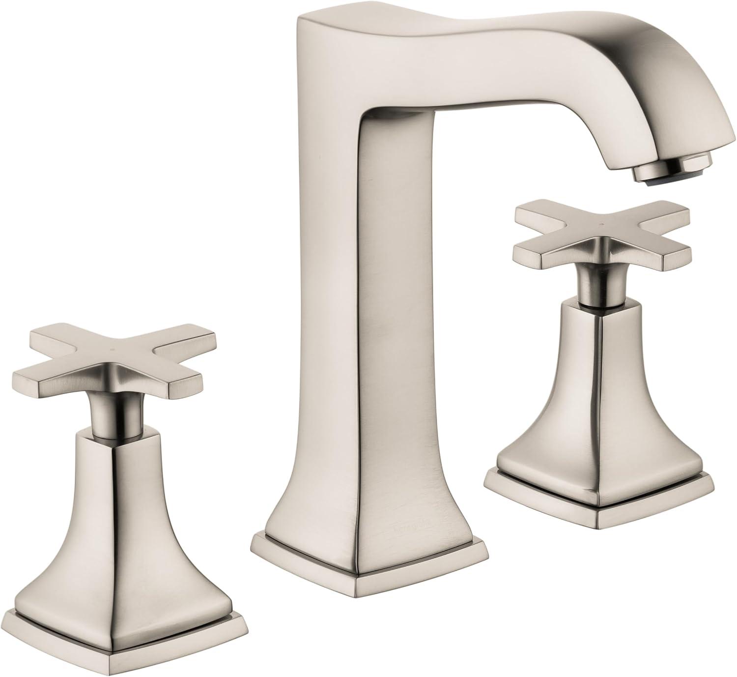 Hansgrohe Metropol Classic Widespread Faucet 160 with Cross Handles and Drain Assembly, 1.2 GPM