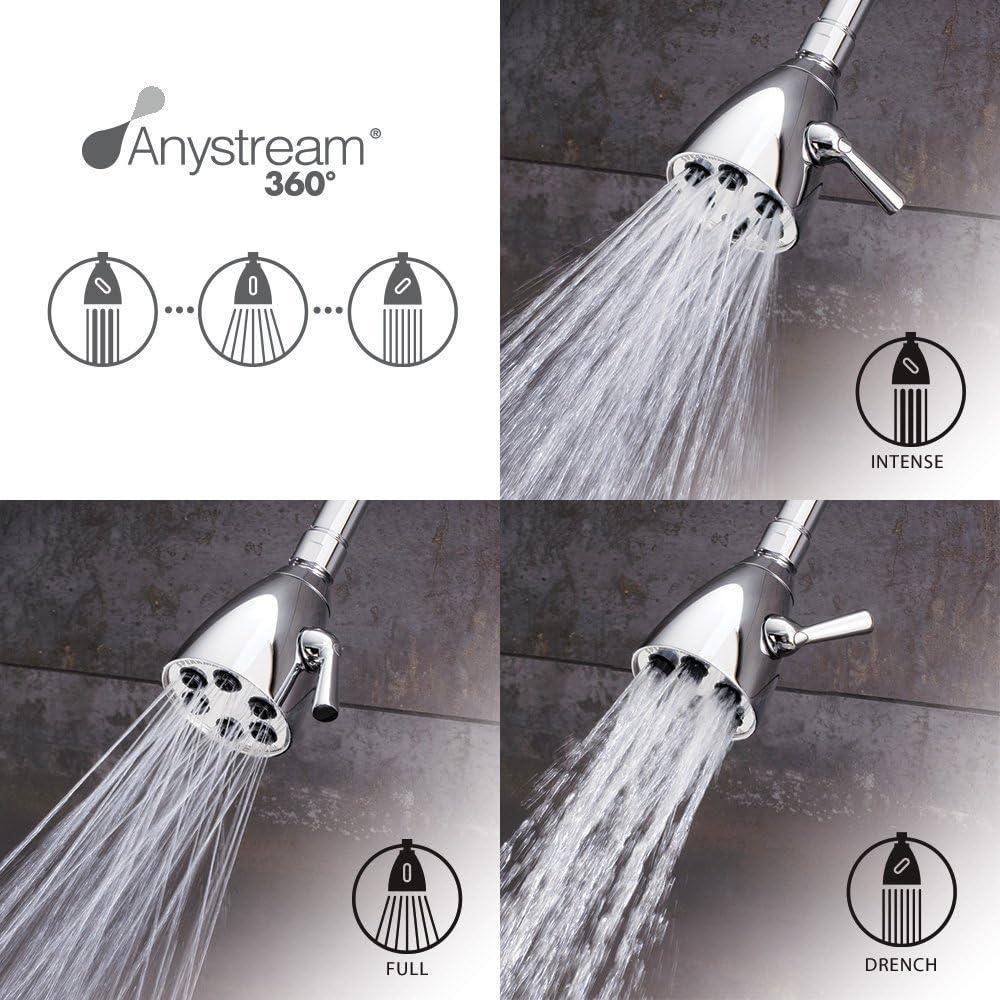 Speakman S-2252 Signature Icon Anystream Adjustable High Pressure Shower Head-2.5 GPM Solid Brass Replacement Bathroom Showerhead, Polished Chrome Finish