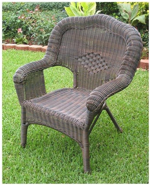International Caravan Camelback Resin Wicker Patio Chairs (Set of 2)
