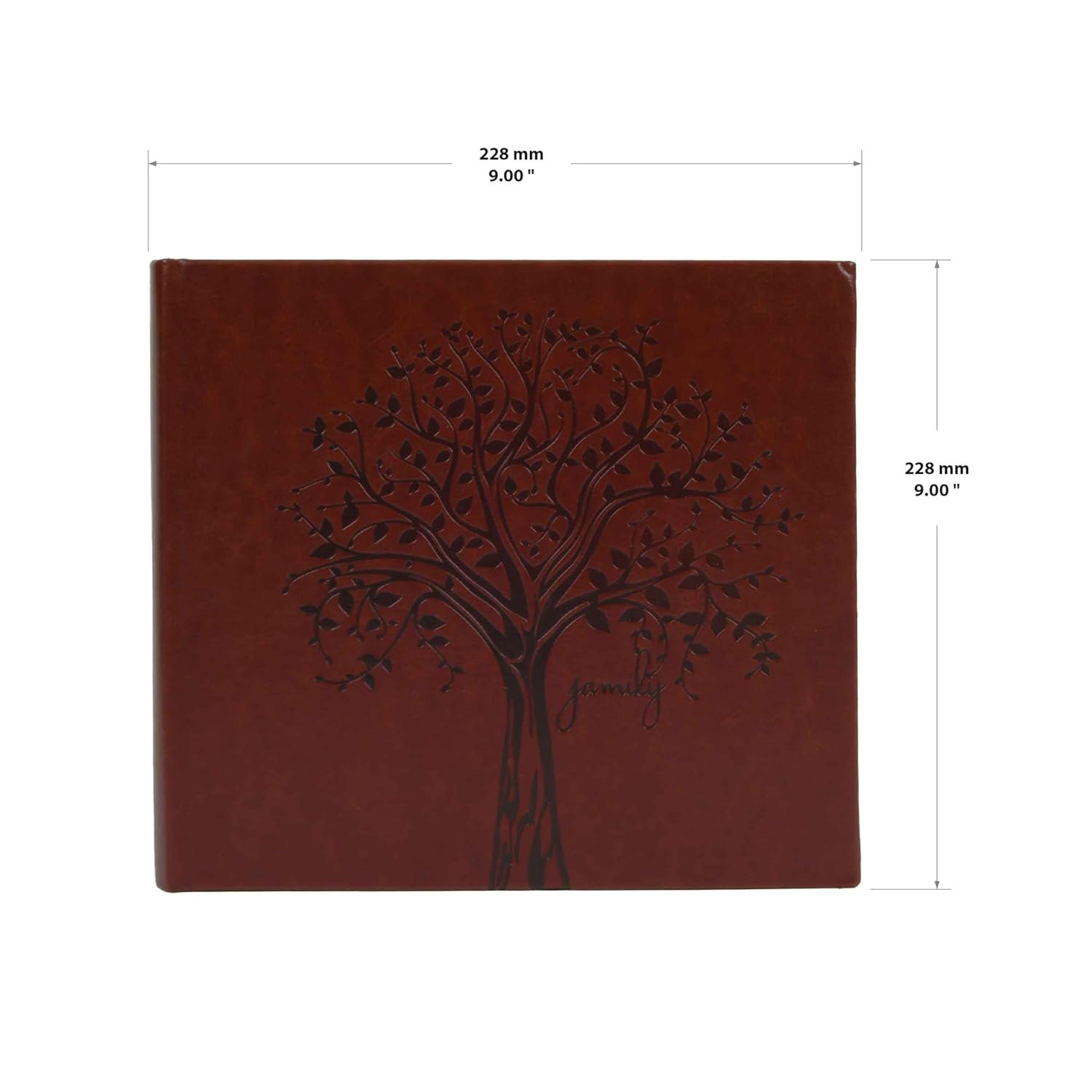 Faux Leather Family Tree Embossed Photo Album, Holds 120 Photos, 4"x6" or 60 5"x7" Photos