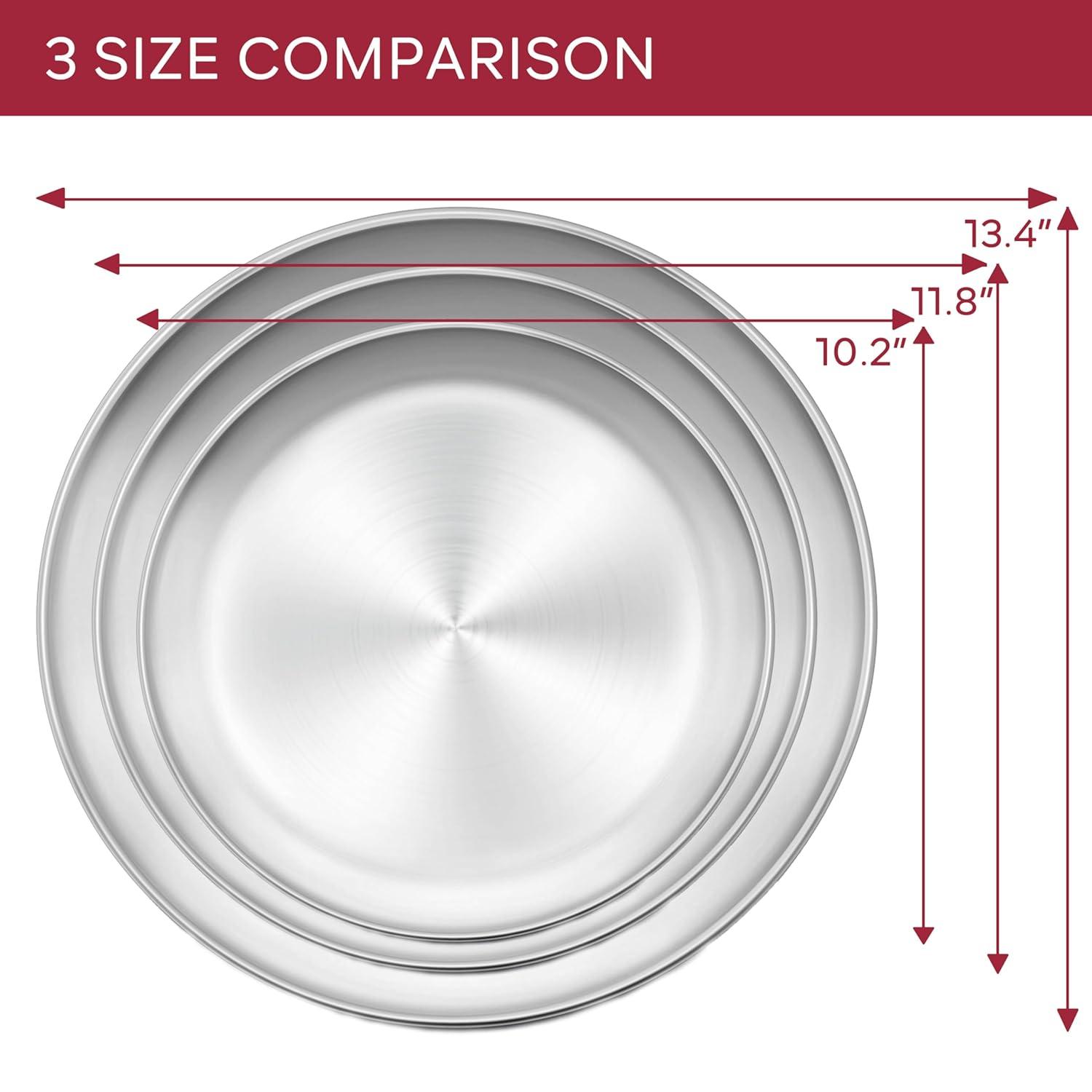 Soro Essentials- Set of 2 Aluminum 10” Coupe Style Pizza Trays- Pizza Baking Pan Pizza Tray Pizza Pan Round Pizza Baking Sheet Oven Tray Pizza Crisper Pan Healthy Pizza Cooking Pan for Oven