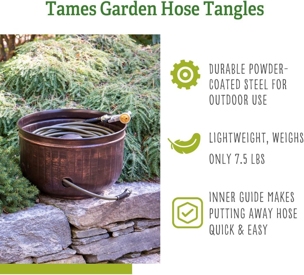 Gardener's Supply Company Brushed Bronze Garden Hose Pot