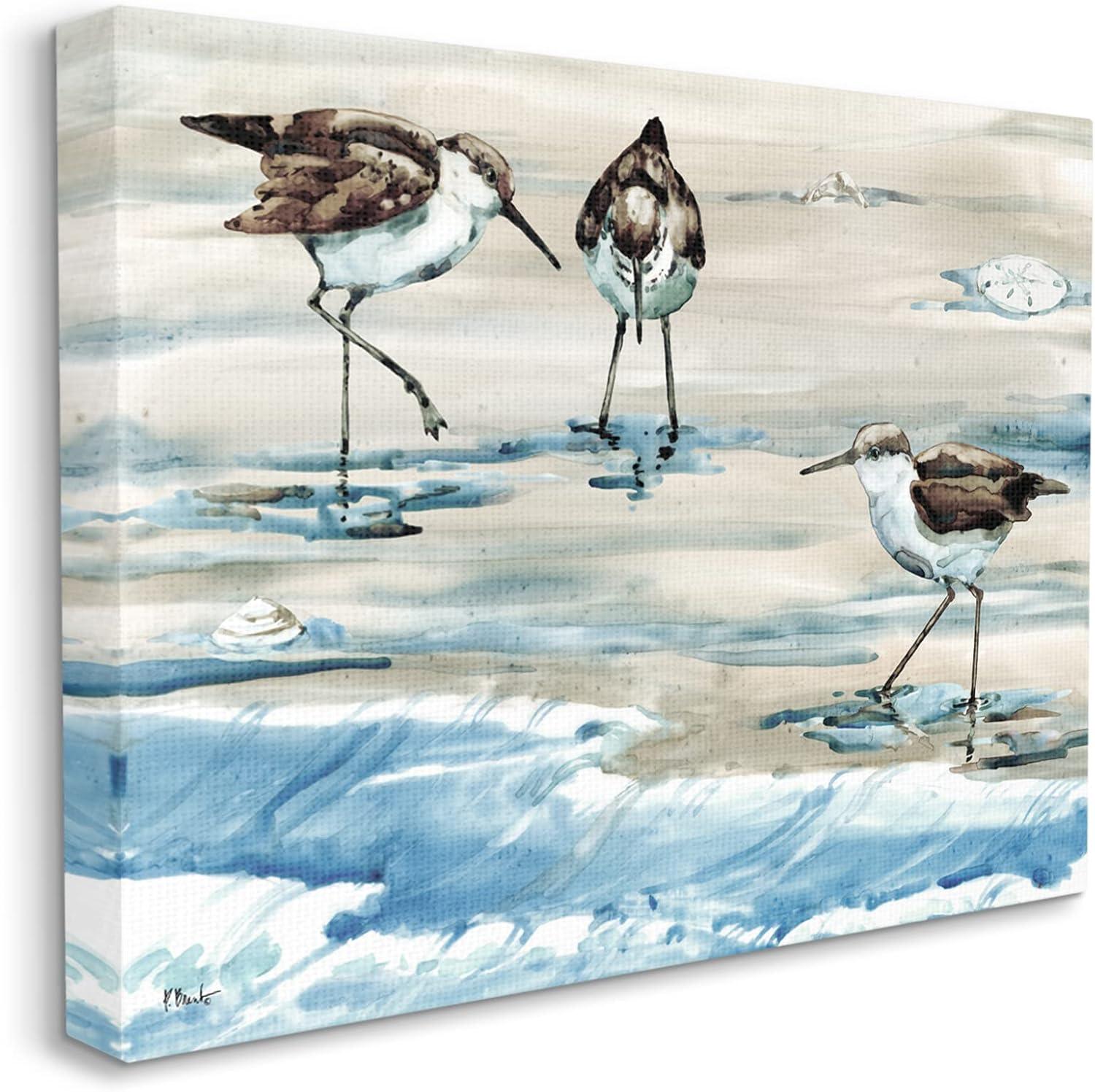 Stupell Industries Rockhampton Sandpipers Ocean Waves Painting Gallery Wrapped Canvas Print Wall Art, Design by Paul Brent