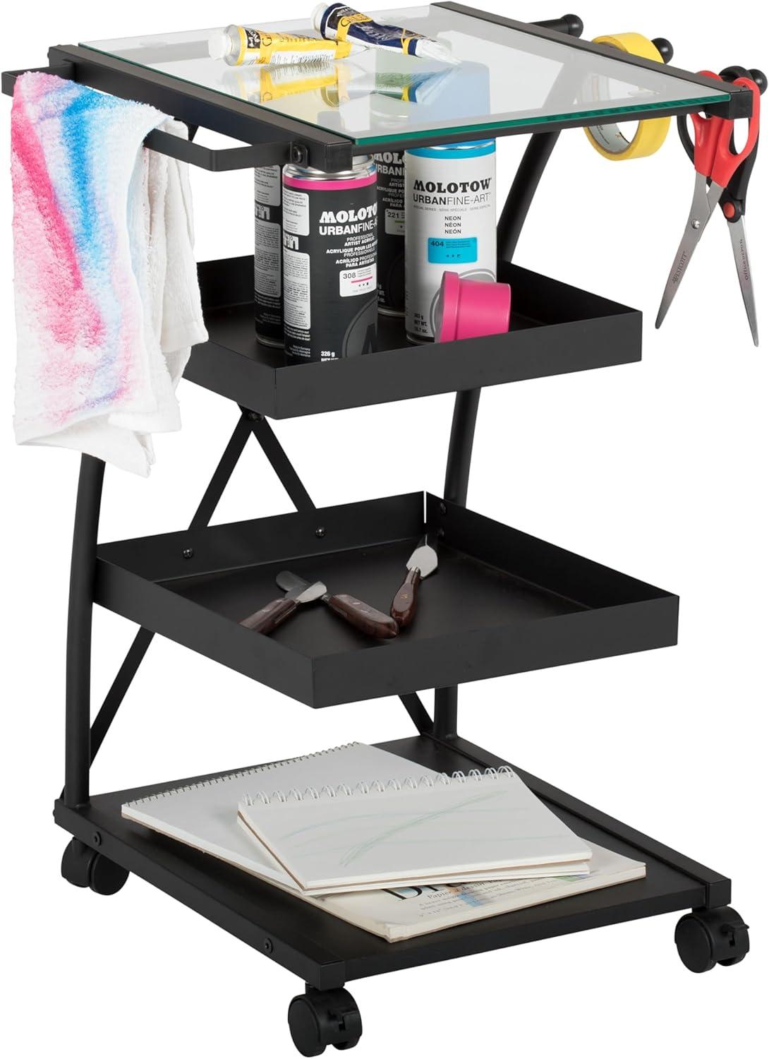 Studio Designs Triflex Metal 4-Tier Organizer Cart, Black