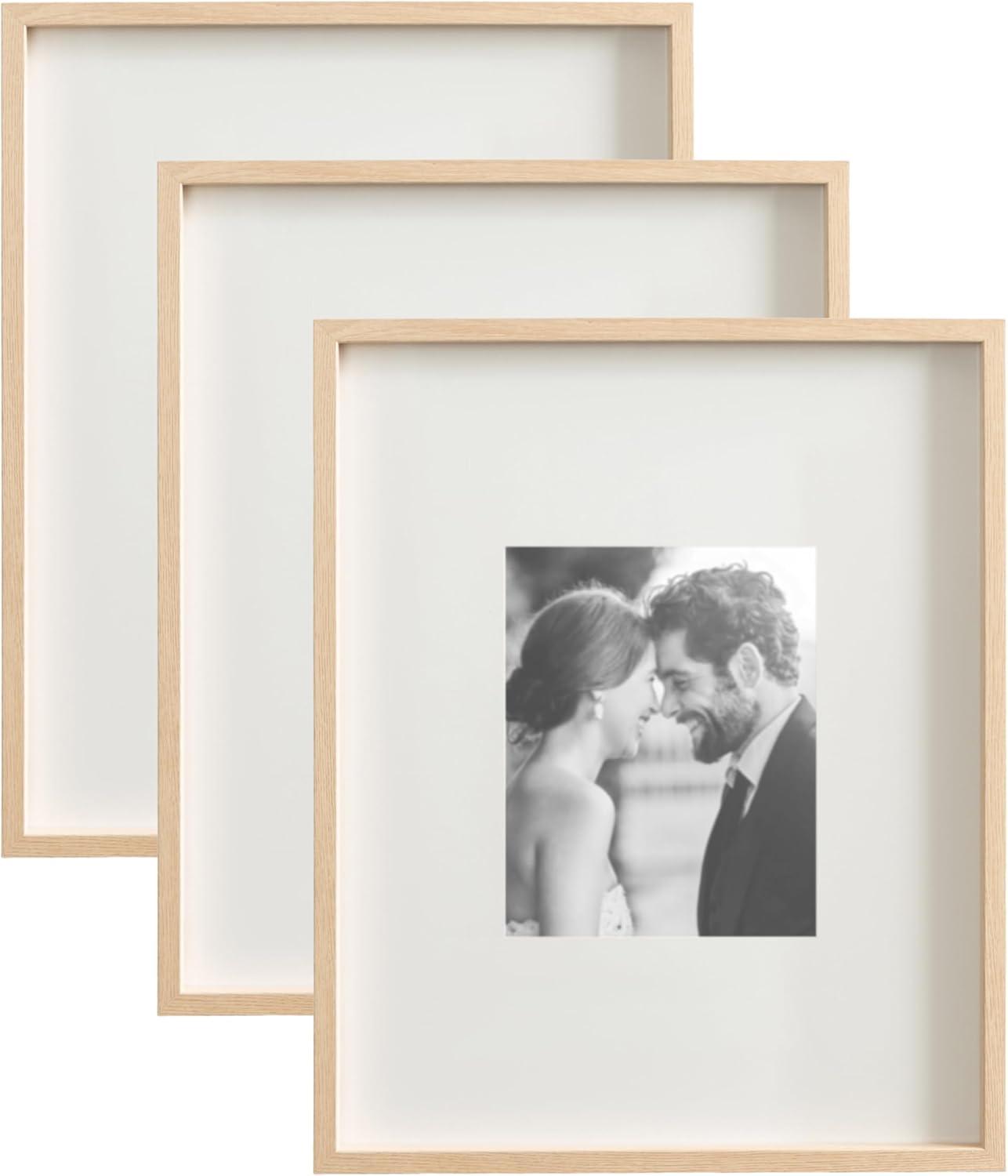 Kate & Laurel All Things Decor (Set of 3) 16"x20" Matted to 8"x10" Gibson Photo Frames Natural