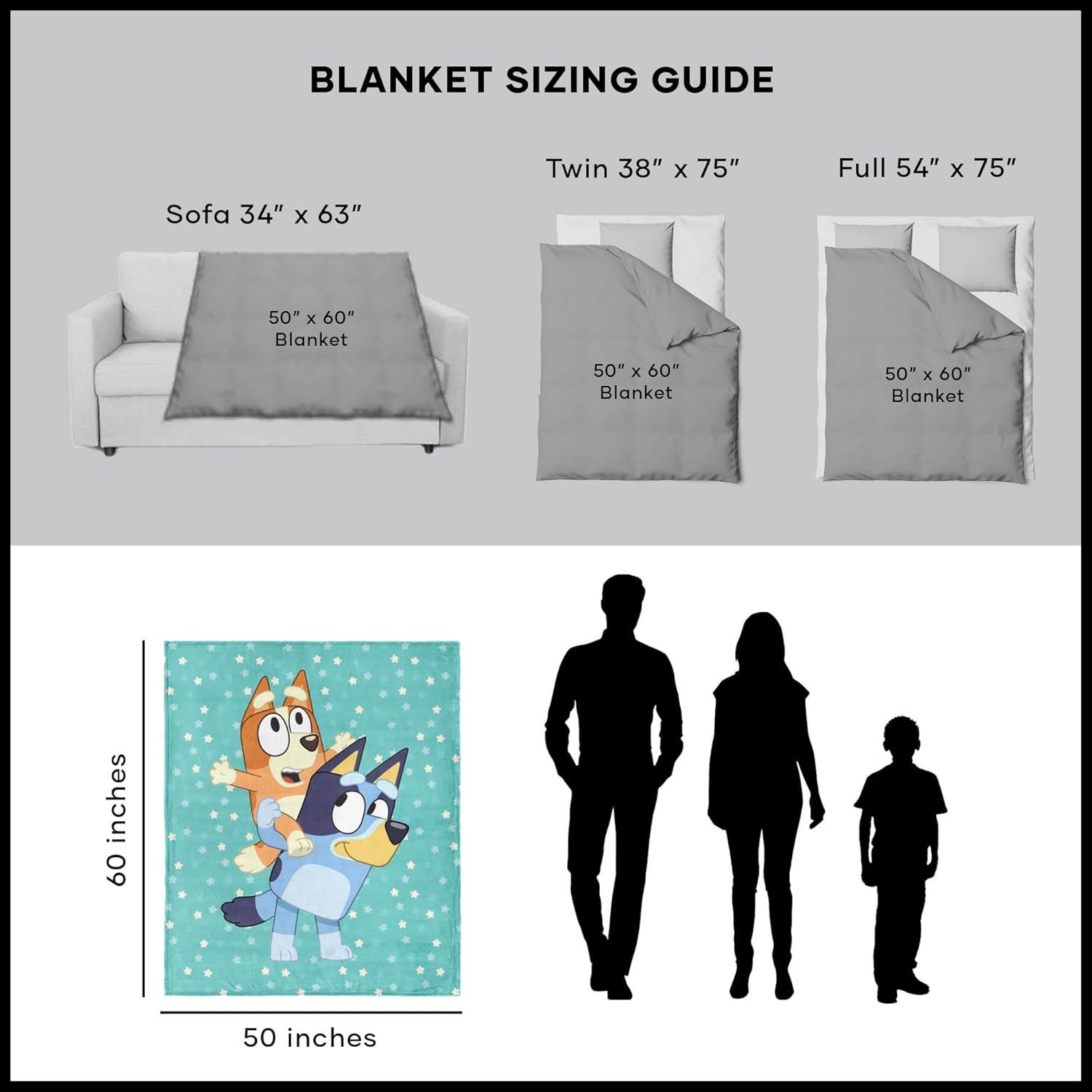 Northwest Bluey Big Play Silk Touch Throw Blanket, Ultra-Soft Character Throw, Cozy Plush TV Blanket, 50x60 Inches