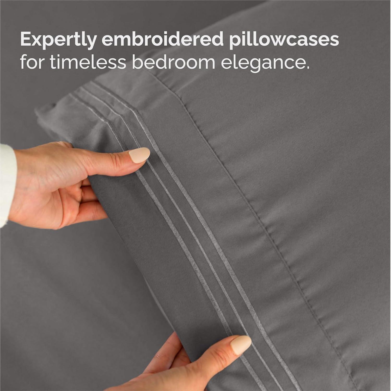 CGK Linens 5 Piece Microfiber Sheet Set in Dark Grey, Size Split King