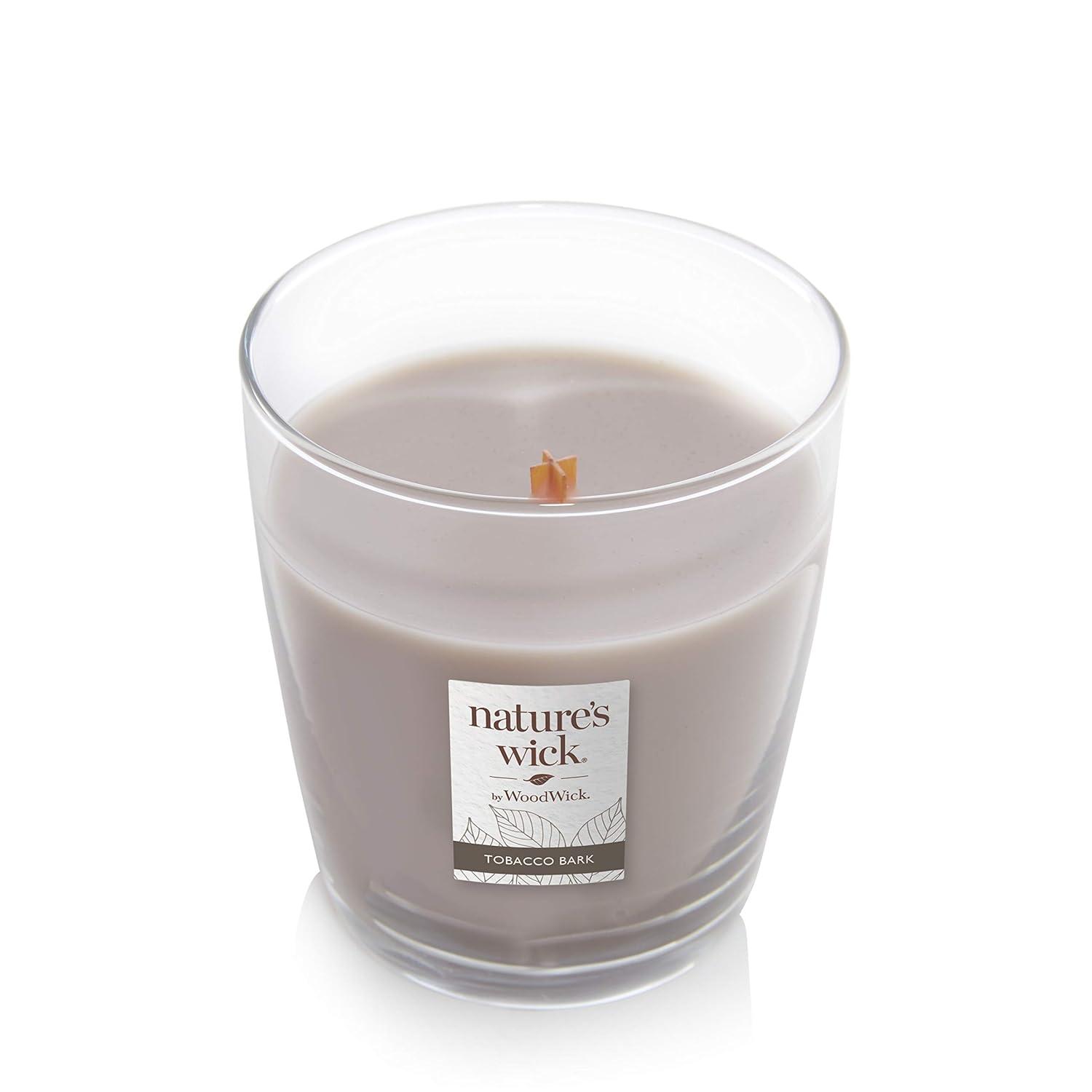 Nature's Wick Tobacco Bark Candle, Medium Jar