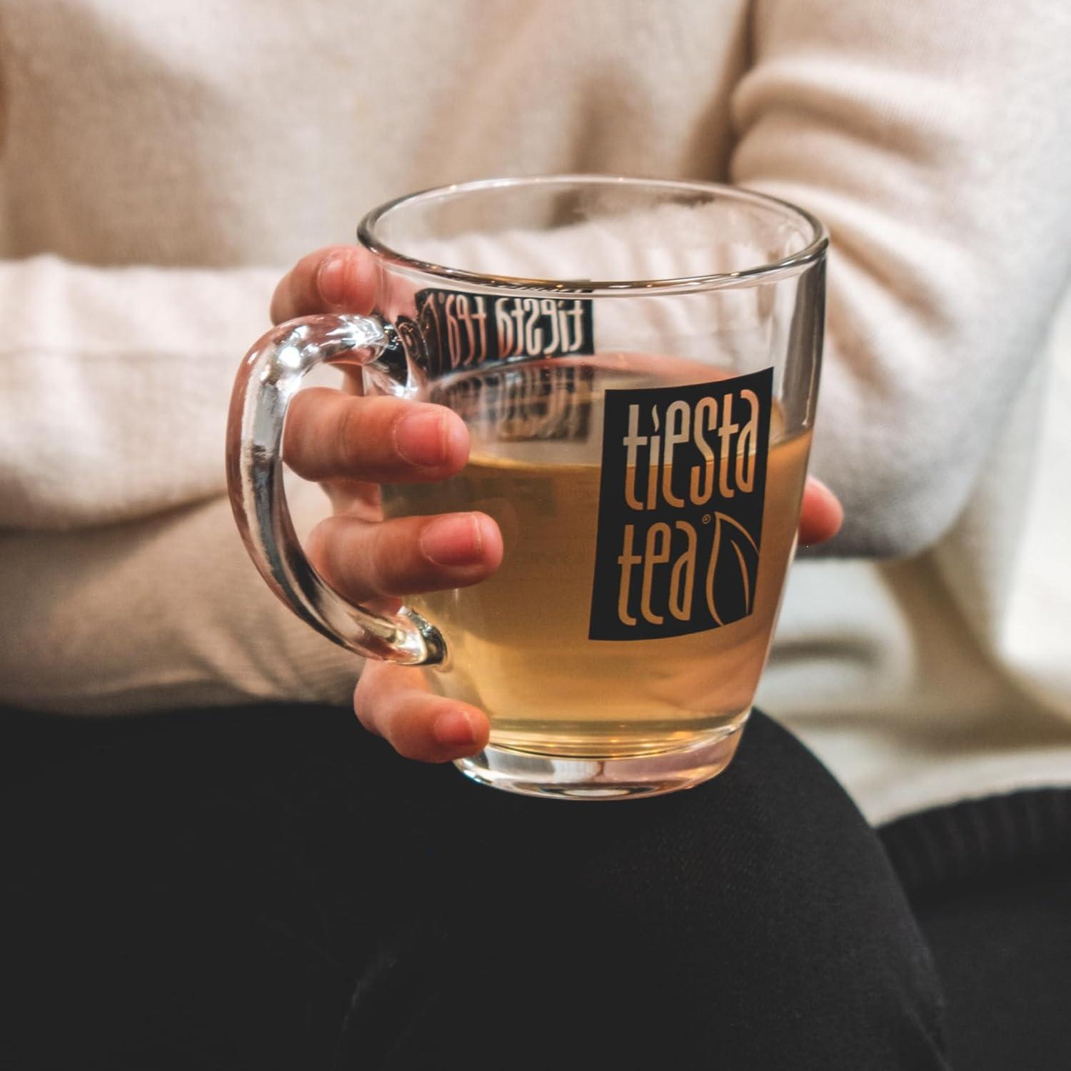 Tiesta Tea - Tea Mug with Handle, 12.5 Oz Clear Glass Tea Cup, Microwave & Dishwasher Safe, Ideal to Use with Any Tea Brewing Accessories, Suitable for Hot Tea, Iced Tea & Coffee
