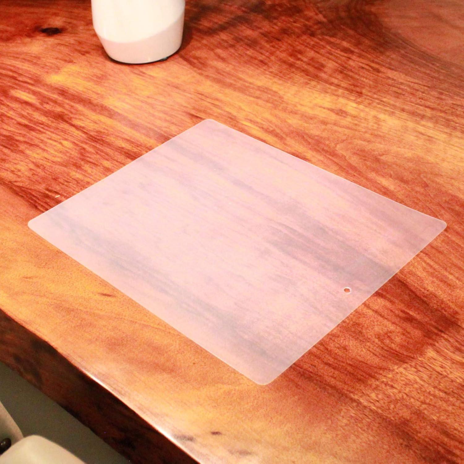 (4 Pack) Thin Clear Flexible Plastic Kitchen Cutting Board 12 Inch x 15 Inch