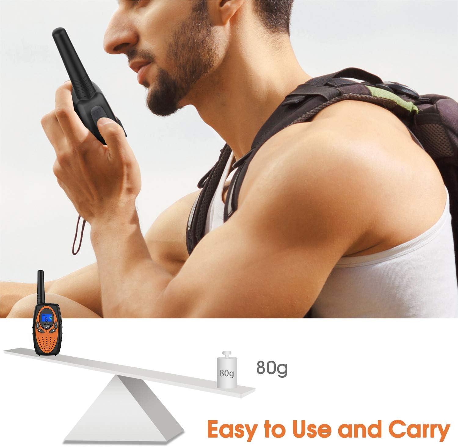 Two Way Radios for Adults, Topsung M880 FRS Walkie Talkie Long Range with VOX Belt Clip/Hands Free Walki Talki with Noise Cancelling for Women Kids Camping Hiking Cruise Ship (Orange 2 in 1)