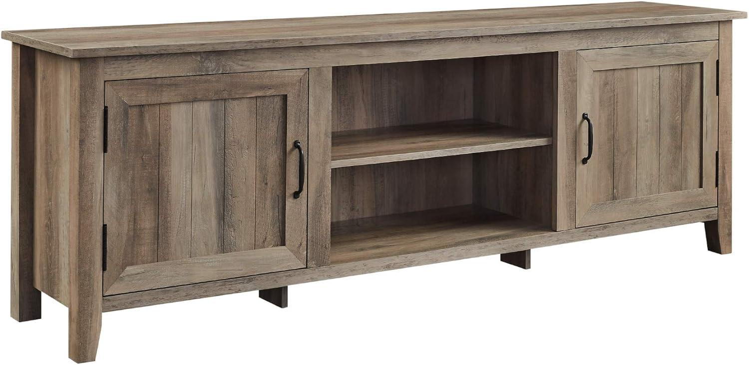 Modern Farmhouse 70" Gray TV Console with Cabinet Storage