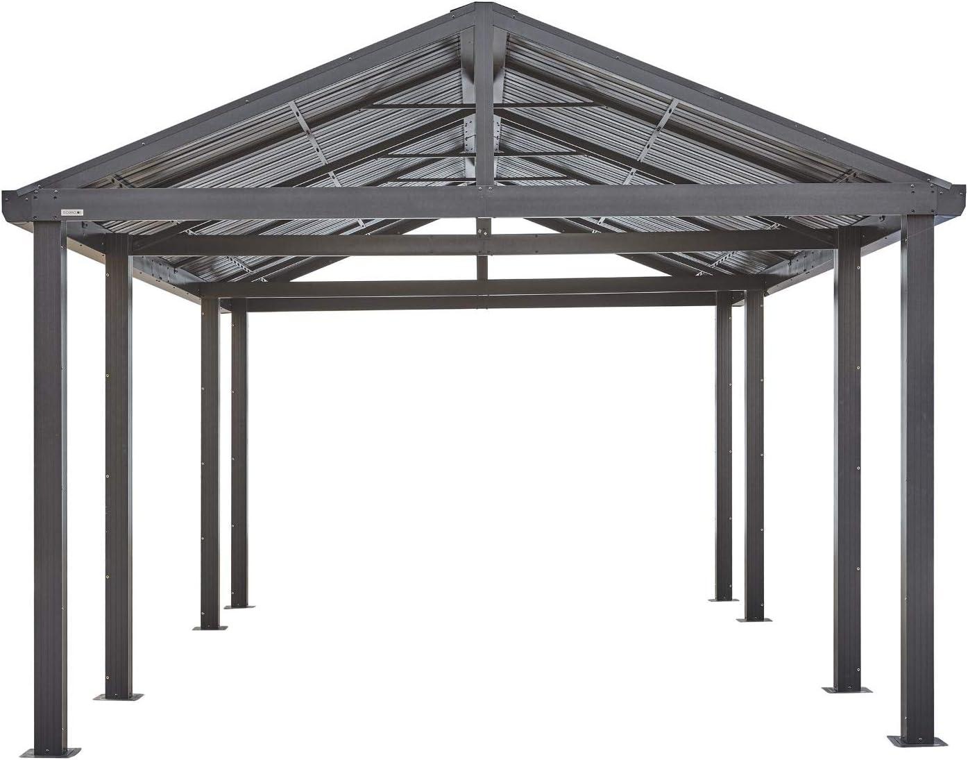 Samara 12' x 20' Dark Gray Aluminum and Steel Carport Kit