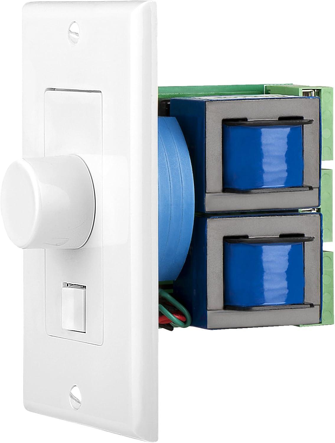 White In-Wall Volume Control Knob with A/B Switch