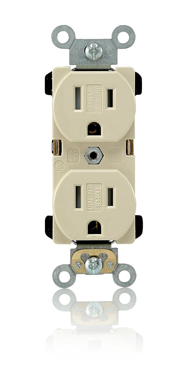Leviton 15 amps 125 V Duplex Ivory Outlet 5-15R 1 pk