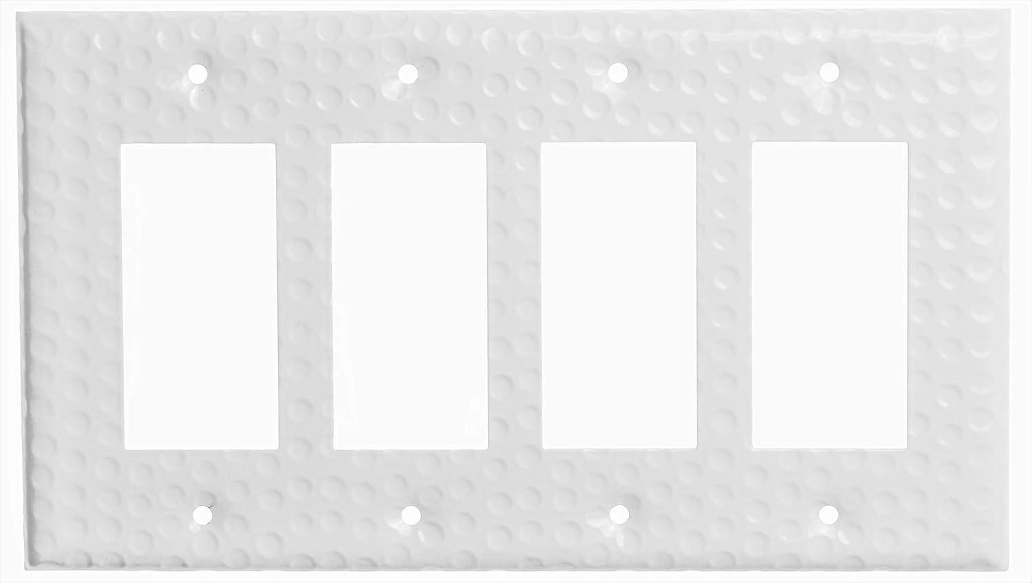 Monarch Abode Hand Hammered 4-Gang Rocker Light Switch Standard Wall Plate